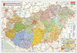  Magyarország közigazgatása járásokkal / Magyarország autótérképe 65*45 cm - térképtűvel szúrható, keretezett