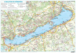  A Balaton és környéke / Magyarország látványtérképe 65*45 cm - mágnessel jelölhető, keretezett