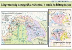  Magyarország demográfiai változásai a török hódoltság idején 100*70 cm - laminált, faléces