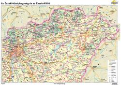  Az Északi-középhegység és az Észak-Alföld iskolai falitérkép - egyoldalas - választható méret - fóliás, alul-felül faléces