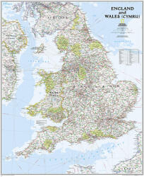  Anglia és Wales falitérkép 76*91 cm - térképtűvel szúrható, keretezett
