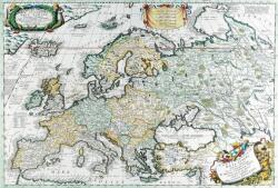  Antik Európa térkép 1700 65*45 cm - asztali fóliázott könyöklő