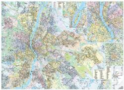  Budapest 200*140 cm falitérkép - fóliás (+választható léc)