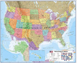  USA falitérkép 120*100 cm - íves papír