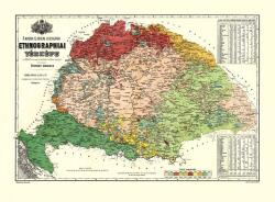  A Magyar Szent Korona országainak ethnographiai térképe 92*68 cm - íves papír