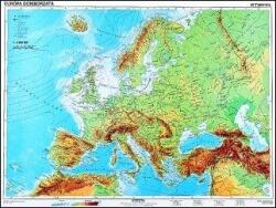  Európa, domborzati + vaktérkép DUO -160*120 cm-laminált, faléces