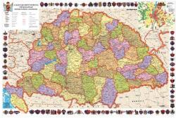  A Magyar Szent Korona Országai falitérkép 1910 160*120 cm - fóliás, fa léces