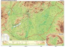  Magyarország domborzata és vízrajza kétoldalas falitérkép 160*120 cm - léces