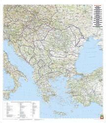  Balkáni államok - Délkelet-Európa falitérkép 86*95 cm - térképtűvel szúrható, keretezett