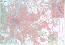  Budapest falitérkép 140*100 cm - laminált (+ választható léc)