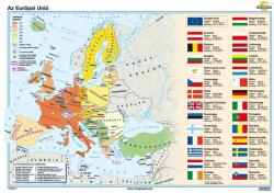  Az Európai Unió iskolai falitérkép - egyoldalas - választható méret, nyelv - fóliás, alul-felül faléces