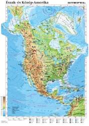  Észak- és Közép-Amerika domborzata és gazdasága, 120*160 cm, laminált, faléces