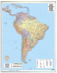  Dél-Amerika közigazgatás falitérkép 99*125 cm - íves papír