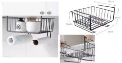 EMC ONSHOP Etajera Metalica pentru Depozitare sub Raft, 28 x 25 cm, Negru (ML-40-41)
