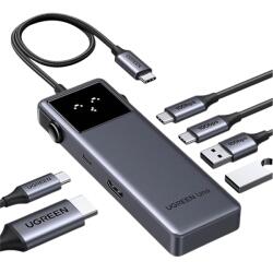 UGREEN Docking Station 6-in-1, 4K60Hz, Uno Robot, USB HUB, HDMI, 2x USB-A, 3x USB-C, 100W, gri (35998)