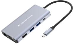 Conceptronic Notebook Dock - DONN20G (USB-C către HDMI/VGA/USB-C PD/USB 3.0/SD/TF/GbE/AUX) (DONN20G)