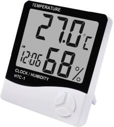 EMC ONSHOP Termometru Higrometru Ceas Digital, Statie Meteo de Camera, Ecran LCD, Alb (Dactylion-1084-1411)