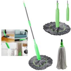 EMC ONSHOP Mop rotativ 2 in 1 cu sistem de stoarcere, cap din microfibra, 360 grade, pentru curatarea baii, 7cm latime (ML-254262)