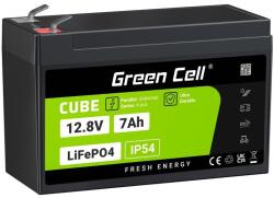 Green Cell CUBE LiFePO4 akkumulátor 7Ah 12, 8V 89, 6Wh lítium vasfoszfát 7Ah 12, 8V 89, 6Wh UPS szünetmentes tápegységekhez, monitorozáshoz (LFPGC12V7AH)