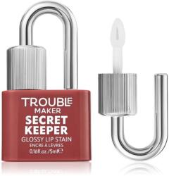 Trouble Maker Secret Keeper Lip Gloss Stain ajakszínező a hosszan tartó hatásért árnyalat Trickish Caramel Nude 5 ml