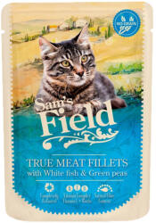 Sam's Field True Meat Fillets Gabonamentes Alutasakos Macskaeledel (Hal és Borsó) - 85 g