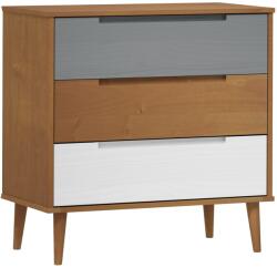 vidaXL MOLDE barna tömör fenyőfa fiókos szekrény 80 x 40 x 80 cm 350504 (350504VidaXL)