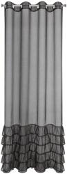 Eurofirany Függöny CARLI 140 x 250 cm gyűrűk fodrokkal Eurofirany fekete (454036)