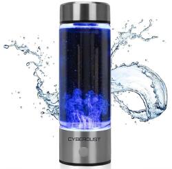  CYBERDUST hidrogén víz generáló palack, USB-n keresztül újratölthető, 3 perces, 420 ml, Hordozható, Ideális mindennapi tevékenységekhez, Edzőterembe, Testmozgáshoz, Utazáshoz és irodába, Rozs