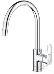 GROHE 30556000 Startloop Egykaros mosogatócsaptelep, Magasított J kivitel, Kihúzható fej, Forgatható kifolyócső, Króm