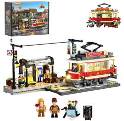 Lumibricks Jucarie creativa Lumibricks Lumibricks Historic Tram and Train Station, Construction Toy (L9084)