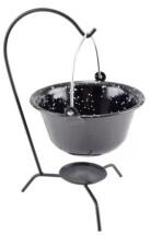 Perfect Home Ceaun Emailat pentru Servire, Negru cu Buline, 0.8 l (MRK-14991) Ceaun