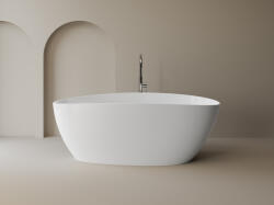 Foglia Cada freestanding ovala, compozit alb lucios, 170x77x62 mm Foglia Venezia (601180172103)