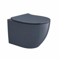 Hatria Vas wc suspendat, rimless, indigo lucios, cu spalare pure vortex, Hatria Planeta (R0Y9E555)