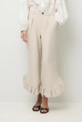 BIZUU pantaloni palazzo pentru femei cu bumbac NELLA PPY2-SPD12K_01X (NELLA.BEZOWY)