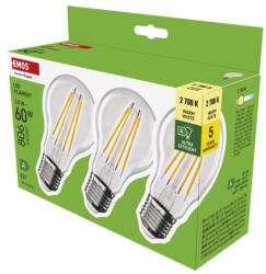 EMOS ZF5147.3 LED izzó Filament A60 A CLASS/ E27 / 3, 8 W (60 W) / 806 lm / meleg fehér (ZF5147.3)