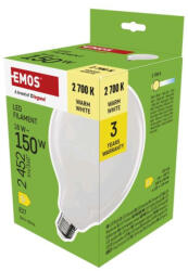 EMOS ZF2D82 LED izzó Filament G125 / E27 / 18 W (150 W) / 2452 lm / Meleg fehér (ZF2D82)