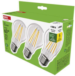EMOS ZF5148.3 LED izzó Filament A60 A CLASS/ E27 / 3, 8 W (60 W) / 806 lm / természetes fehér (ZF5148.3)