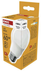 EMOS ZL5F48 LED izzó Basic A60 / E27 / 8, 8 W (60 W) / 806 lm / Természetes fehér (ZL5F48)