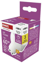 EMOS ZQ8E44D LED izzó Classic MR16 / GU10 / 7 W (60 W) / 800 lm / Természetes fehér / dimmelhető (ZQ8E44D)