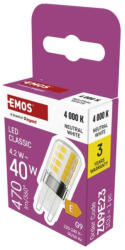 EMOS ZQ9E23 LED izzó Classic JC / G9 / 4, 2 W (40 W) / 470 lm / Természetes fehér (ZQ9E23)