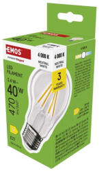 EMOS ZF5D23 LED izzó Filament A60 / E27 / 3, 4 W (40 W) / 470 lm / Természetes fehér (ZF5D23)