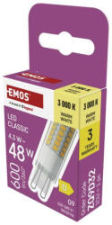 EMOS ZQ9D32 LED izzó Classic JC / G9 / 4, 3 W (48 W) / 600 lm / Meleg fehér (ZQ9D32)