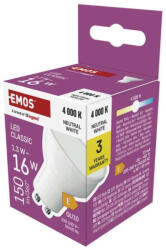 EMOS ZQ8EL3 LED izzó Classic MR16 fehér/ GU10 / 1, 3 W (16 W) / 150 lm / Természetes fehér (ZQ8EL3)