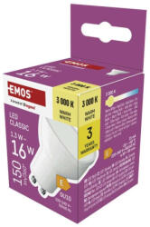 EMOS ZQ8EL2 LED izzó Classic MR16 fehér/ GU10 / 1, 3 W (16 W) / 150 lm / Meleg fehér (ZQ8EL2)