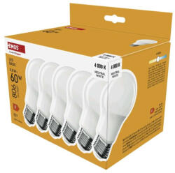 EMOS ZL5F48.6 LED izzó Basic A60 / E27 / 8, 8 W (60 W) / 806 lm / Természetes fehér (ZL5F48.6)