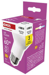 EMOS ZQ7E43 LED izzó Classic R63 / E27 / 7 W (60 W) / 806 lm / Természetes fehér (ZQ7E43)