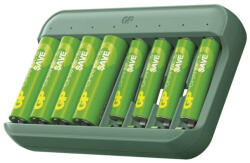 EMOS B58829 GP Akkumulátor töltő Charge & save E822 + 4×AA 1300 mAh + 4×AAA 650 mAh (B58829)