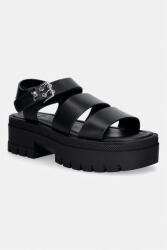 Tommy Jeans sandale pentru femei din piele TJW STRAPS LEATHER MAX SANDAL PPY2-OBD0J7_99X