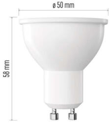 EMOS ZQ8E42D LED izzó Classic MR16 / GU10 / 7 W (60 W) / 800 lm / meleg fehér / dimmelhető (ZQ8E42D)