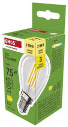 EMOS ZF1D52 LED izzó Filament Mini Globe / E14 / 7 W (75 W) / 1055 lm / meleg fehér (ZF1D52)
